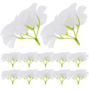 Decorative Flowers 12 Pcs Dining Table Decor Artificial Hydrangea Head For Decoration Party Ornament Ball Silk White Outdoors