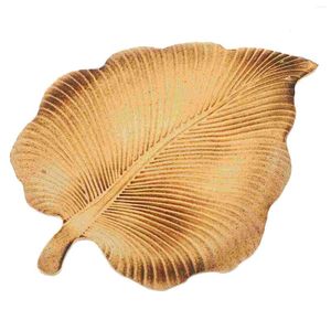 Plates Home Decor Snack Candy Plate Wood Serving Tray Jewelry Wooden Leaf Shape Dining Table