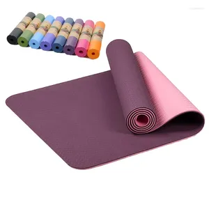 Tapetes 6mm TPE Tapetes antiderrapantes para fitness insípido Pilates Mat Ginásio Exercício Esporte Dança Tapete Pads