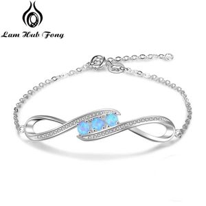 Chain Luxury Blue Opal Stone Bracelet Charm Silver Womens Bracelet Fashion Jewelry Gift Q240401