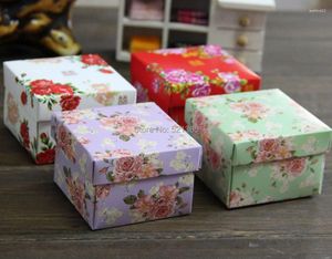 Gift Wrap Wholesale 2000pcs/lot Flower Candy Box Wedding Party Square Shape Bag Baby Shower Birthday Cake