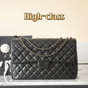 10A mirror quality designer bag 40cm Classic Mini Square Flap cf shoulder bag tote bag cross handbag Lambskin bag big luxury C double Genuine leather from Franch