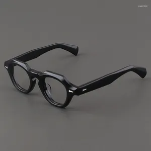 Solglasögon ramar kvalitet vintage tjock acetatglasögon ram för män kvinnor ovala handgjorda glasögon designer stil myopia läser recept