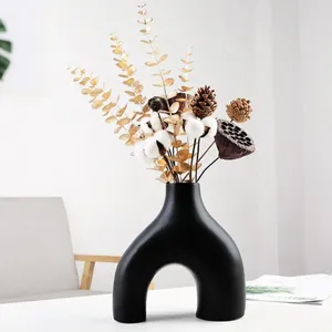 Vasos Único vaso de cerâmica decoração moderna para casa forma irregular mesa de planta de flor