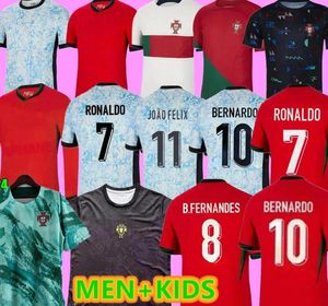 Portugal Soccer Jerseys22 23 2024 2025 Men Set Kids Kit Player Versoin Pepe Joao Felix Ronaldo Football قمصان Diego J. Bernardo Neves 24 25 Portuguesa Long Sleeve