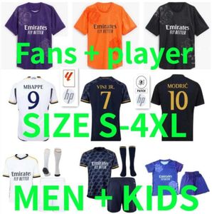 2023 2024 Mbappe BELLINGHAM Soccer Jerseys 23 24 25 Real Madrids 4th Purple Player version RODRGO VINI JR CAMAVINGA MODRIC VALVERDE KROOS Football Shirts men kids 45u