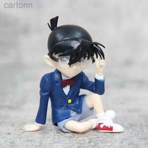 Anime manga 8cm anime detektiv conan action figur edogawa conan barndom kudou shinichi kawaii docka pvc samlarobjekt modell leksak barn gåva 240401