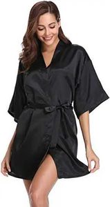 Sexig pyjamas satin mantel kvinnlig intim underkläder sömnkläder silkeslen brud bröllop gåva avslappnad kimono badrock klänning nattklänning sexig nattkläder 240330