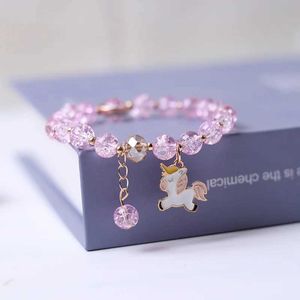 Chain Strawberry Cherry Popcorn Beads Friendship Bracelet Pumpkin Glass Beads Girl Halloween Jewelry Accessories Q240401