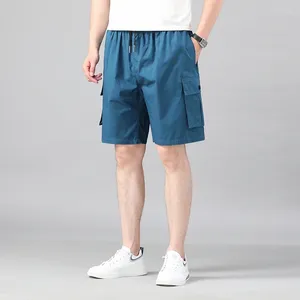 Мужские шорты 2024, высокое качество, толстые мужские брюки пять четвертей, свободные повседневные хлопковые эластичные шорты-карго, короткие летние