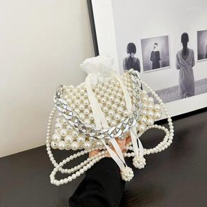 Abendtaschen Mini Perlentasche für Frauen 2024 handgemachte gewebte Perlen Bankett Party Schulter weibliche Hochzeit Luxus kleine Mädchen Geldbörse