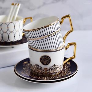 カップソーサーセラミックカップとソーサートルココーヒー茶の午後のスーツオリジナリティチャイナゴールドホールドギフト