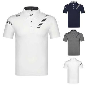 Ubrania golfowe męskie sportowe koszulka polo z krótkim rękawem T-shirt oddychający od oddychający pota bezstronna koszula