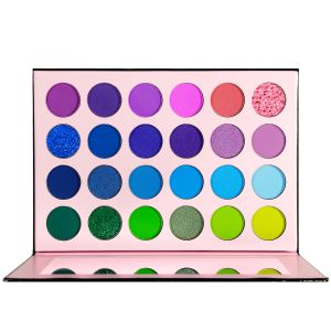 Shadow De'Lanci 24 Color Green Eye Shadow Palette Blue Rose Eyeshadow Pigmenterad vattentät smink Pall Matt Matt Shimmer Glitter Beauty