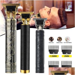 Триммеры Clippers Trimmers T9 USB Electric Hair Clipper для мужчин режут Hine, а также перезаряжаемый мужчина Trimmer Professional Beard Berd Drop