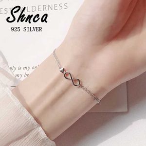 Chain New Arrival 925 Sterling Silver Classic Eternal Love Open Multi Layer Bracelet Womens Jewelry Gift LB003 Q240401