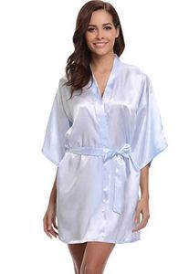 Twai Sexiga pyjamas RB032 2018 NYA SILK KIMONO ROBE BATHROBE Women Silk Bridesmaid Robes Sexy Navy Blue Robes Satin Robe Ladies Dressing Gowns 2404101