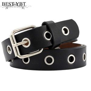 Belts Best YBT Womens Belt New Student Hollow High Quality Belt Fashion Casual Alloy Pin Buckle Womens Jeans Belt Q240401