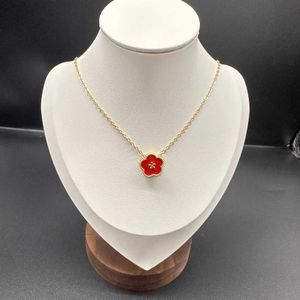 Hot High version niche design Japanese and style womens necklace Van five flower clover collarbone chain ring bracelet