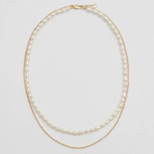 Kendrascott Necklace Pendant Necklace Designer Kendras Scotts Otherstories Os Natural Pearl Double Layer Necklace Plated with True Gold for Womens Necklace