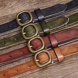 Bälten Kvinnor Dekorativa tunt midjebandsläder Topplager Pure Denim Needle Buckle Fashionable och bortskämda smala B Q240401