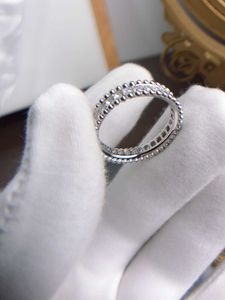 Designer Brand Silver Van Kaleidoscope Full Diamond Ring Female Rose Gold smal fyra bladgräs Handstycke smycken med logotyp