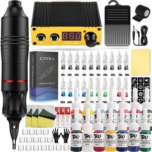 Professional Tattoo Machine Set Rotary Pen Kit Power Supply Needle Ink DC Interface Gun Makeup Complete 240327