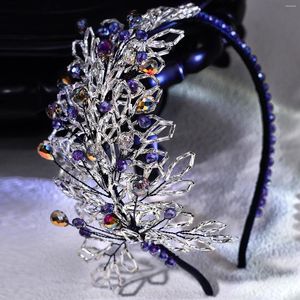 Hair Clips HNYYX Headband Colorful Rhinestones Headwear Crystal Headbands Luxury Party Piece Wedding Headdress Women's A148