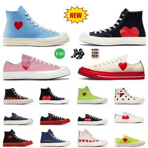 2024 Designer-Damen-Segeltuchschuhe der 1970er Jahre Lässige Chuck Taylors High Low All-Star-Sandalen Comme des Garcons Schwarz Weiß Grau Blau Rot Rosa Klassische Tennis-Turnschuhe