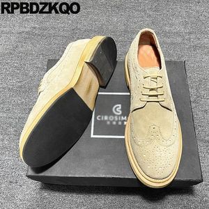 Kleidschuhe Derby Braut Nubuk Runde Zehe Große Größe Oxfords Schnürung Rindsleder Lackleder Flats 12 46 Brogue Männer Formale Flügelspitze