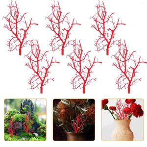 Dekorativa blommor 6 datorer Simulerade kvistar Party Decor Simulation Stems and Branches Vase Christmas For Tree Centerpiece Plastic Home