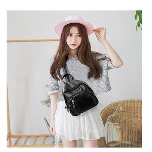 Designer Bag Halloween Lanboli Book PU Simple Solid Backpack Leather Female Handbags Color Girl Bags New- Lady Shoulder School Dnwxd