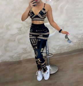 Luxury Two Piece Set Womens Outifits Fashion Designer Tracksuits Chic Elegant Brand Set Woman 2 Pieces Summer Female Top and Pants Passar Sport ActiveWear75