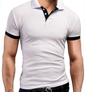 Male Button Short Sleeve Patchwork Slim Tshirts Casual Men Breathable Summer Tee Shirt Tops BSDZT115 240326