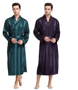 Męskie jedwabne satynowe piżamie szaty szlafropowe szlafroki szlafroki koszni nocne s ~ 3xl__ dla prezentów świątecznych240401