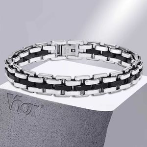 Łańcuch VNOX Stylowy pasek Bransoletki dla mężczyzn chłopców biżuteria podarunkowa 10,7 mm szerokość stali nierdzewnej linki na rękę Q240401
