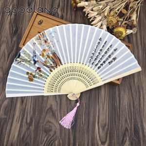 Decorative Figurines 10pcs Chinese Vintage Retro Silk Bamboo Dance Fans Flower Party Wedding Prom Dancing Fan Summer Accessories