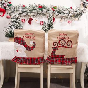 椅子のカバー部屋の装飾家の装飾パーティーアクセサリーサンタクロースキッチンサプライズクリスマスデコレーションシートカバー