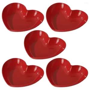 Dinnerware Sets 5 Pcs Heart Shaped Plate Snack Storage Tray Home Supply Wedding Dessert Serving Platter Household Bread