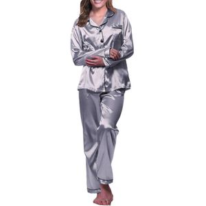 Hk3q seksi pijamalar yeni zarif saten ipek pijama setleri moda gündelik kadınlar bayan saten pijama set pijama pijama nightwear loungewear homewear 2404101