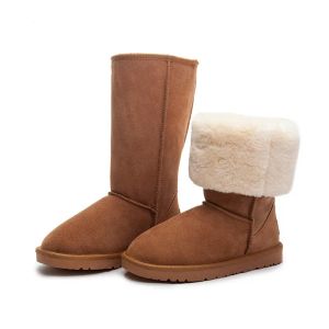 Botas 2023 Botas altas moda Hot Sale Hot Boots Snow Boots 100% genuínos de couro de vaca Botas de neve quente Botas