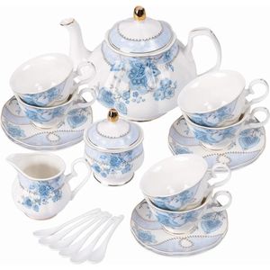 Conjunto de chá servindo para 6 pessoas xícara e pires coffeeware teaware creme pote casamento bule açúcar tigela matcha ferramentas cozinha 240325
