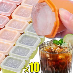 Pişirme Kalıpları 1/10 PCS Buz Bloğu Kalıp Kare Çokgen Küp Dondurucu Yapımcılar DIY El yapımı jöle puding yapımı araçları yeniden kullanılabilir mutfak aletleri