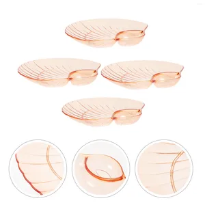 Cups Saucers 4 Pcs Dried Fruit Tray Snack Cutlery Trays Storage Dish Plastic Candy Plate Multi-purpose Plates
