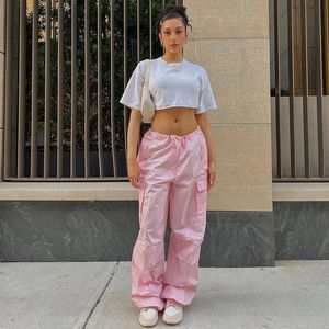 Y2K Kleidung Übergroße Plus Größe Niedrige Taille Fallschirm Lose Baggy Jogginghose Hosen Frauen Jogger Cargo Hosen Streetwear Outfits 240322