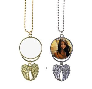 Sublimering halsband blanker pendel ängel vinge halsband dekoration hängande charmprydnad smycken tillbehör owb85425712258