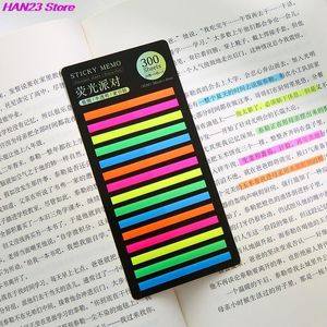300 folhas Rainbow Color Index Memo Pad Sticky Notes Adesivo de papel Nota de marcha de marcha material escolar kawaii papelaria
