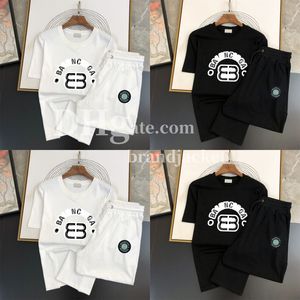 Mens Luxury Tracksuits Summer Tshirt Short Set Letter Printed Casual Streetwear Brand Suits Overdimensionade andningsbara tees byxor för män kvinnor