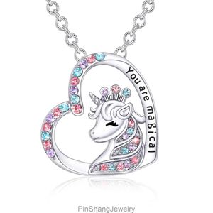 New Unicorn Necklace cute colorful accessories Necklace Gift