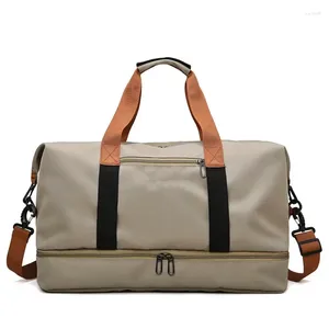 Duffel Bags 2024 Saco de Viagem Versão Coreana Portátil Bagagem de Curta Distância com Grande Capacidade Leve Seco Molhado Separação Bolsa